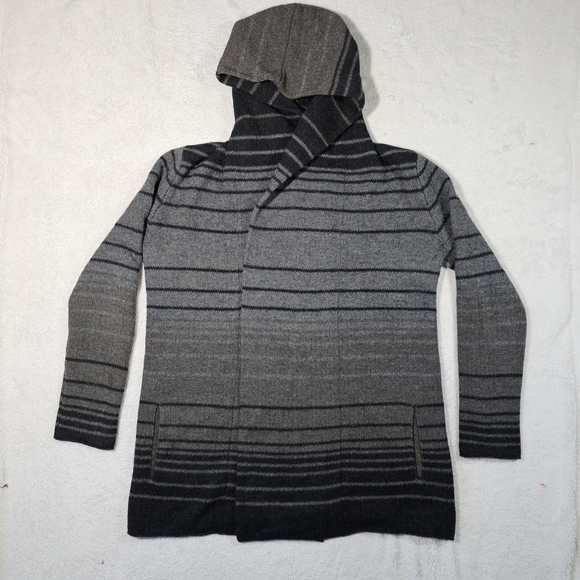 Vince Sophie Striped Cardigan Cashmere Wool Yak Alpaca Size S - Picture 2 of 13